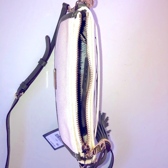 NWT DKNY Olive/Ivory Canvas Crossbody